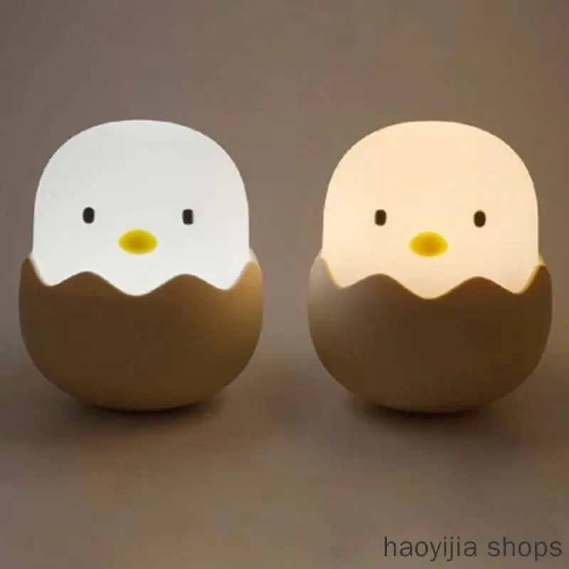 New children's baby kids USB charging romantic atmosphere night light silicone chicken egg touch sensor LED night light fashion