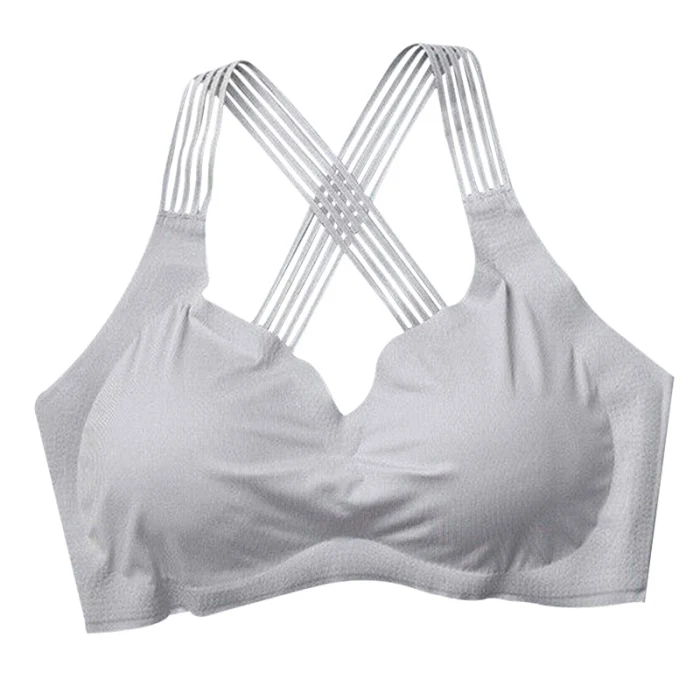 Нижнее белье размера плюс, бесшовный спортивный бюстгальтер, эластичный, без косточек, без ограничений, с перекрестными ремешками, женский бюстгальтер, нижнее белье TC21
