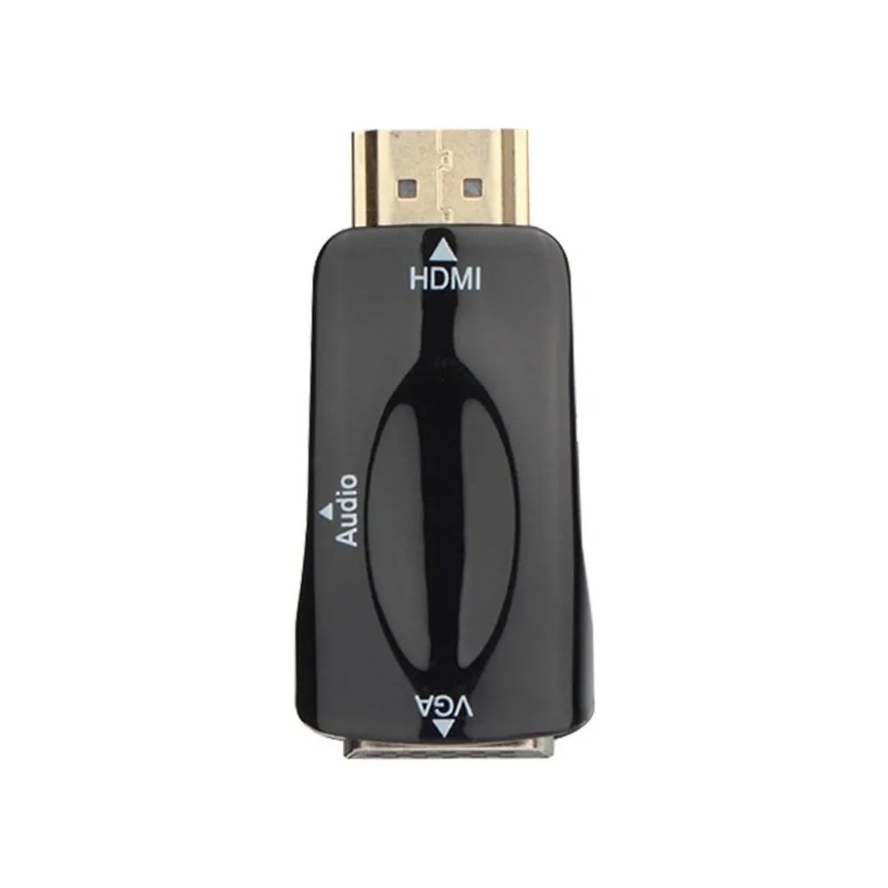 HDMI мужчина к вставной конвертер для VGA коробка адаптер с аудио кабель для ПК HDTV с 3,5 мм аудиокабель AV для ПК Черный дропшиппинг