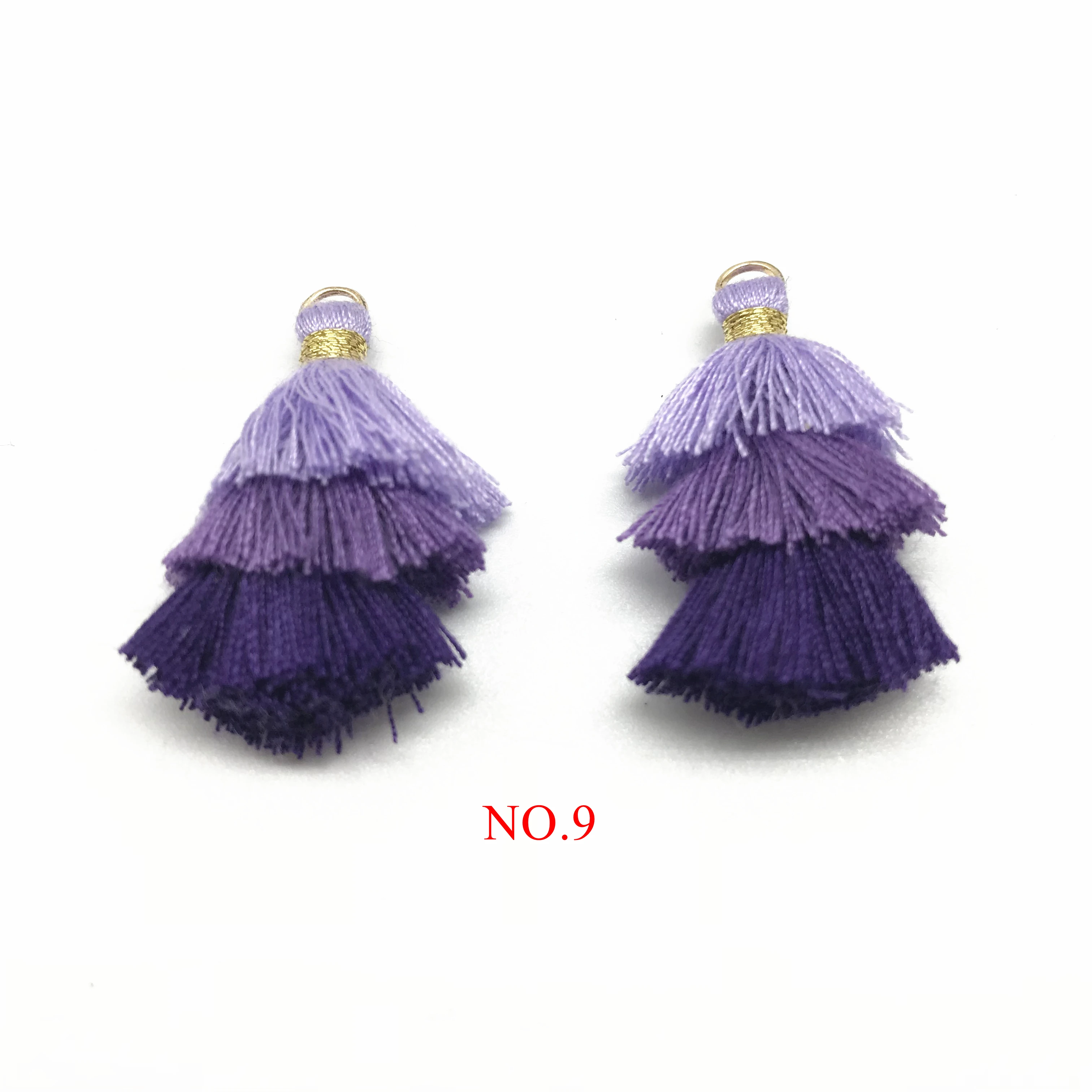 2 шт Bohochic Boho 3 слоя хлопок Красочные кисточки для изготовления ювелирных изделий Diy ювелирных изделий Аксессуары - Цвет: No.9