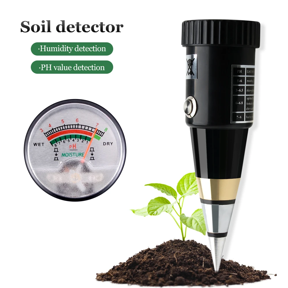 2 in1 /4 in 1 Soil Moisture PH Meter Acidity Humidity Tester Metal Sensor Probe 3~8ph Hygrometer for Planting Garden Garden Tool digital ph tester