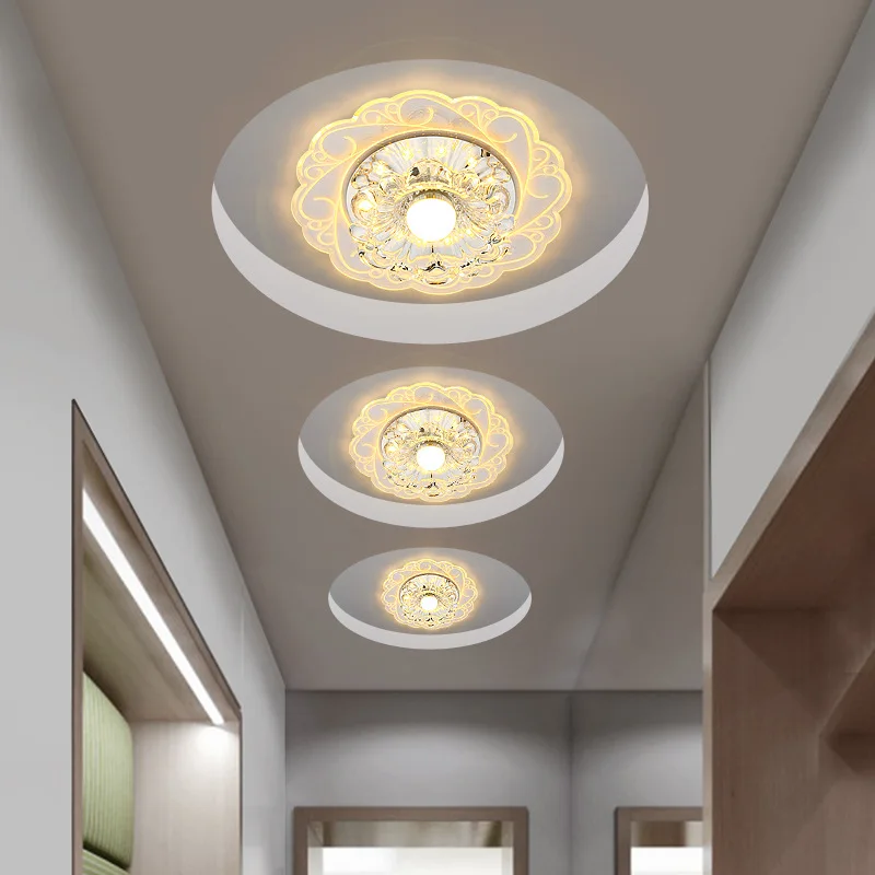 

Modern Minimalist Crystal Aisle Lights Corridor Lights LED Entrance Lights Ceiling Lamp Entrance Foyer Creative Circle Lamps