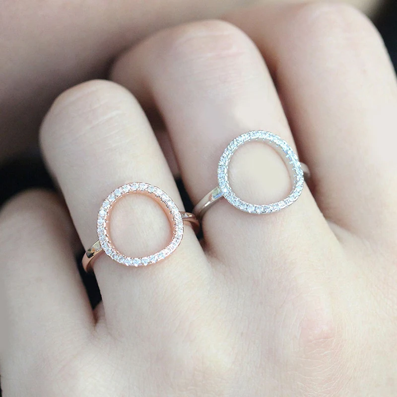 ZHOUYANG Ring For Women Summer Circle Personality Sweet Gift Rose Gold Color All All