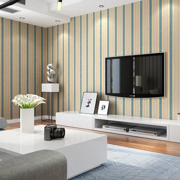 

Modern Minimalist Vertical Stripes Living Room TV Background Wall Non-woven Wallpaper Wallpaper Bedroom Study Wallpaper