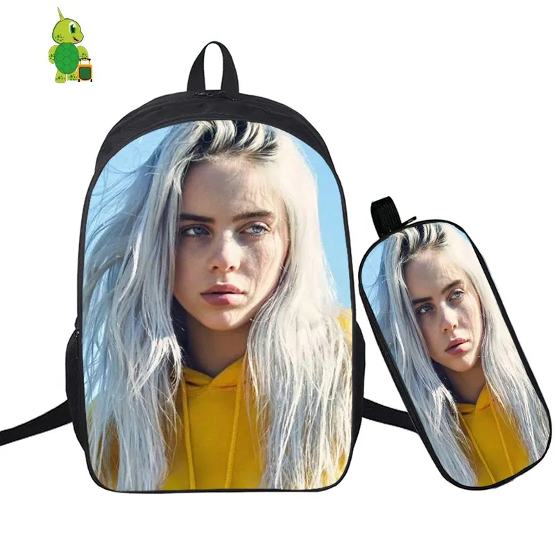В стиле «хип-хоп» Billie Eilish 2 шт./компл. рюкзак школьные сумки для подростков мальчиков и девочек студенты рюкзак для ноутбука Карандаш Чехол дорожные сумки - Цвет: 7