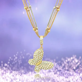 

YADA 2020 INS Butterfly Shape Chain Presents&Necklace For women Stainless Steel Necklaces Statement Butterfly Necklace SE200048