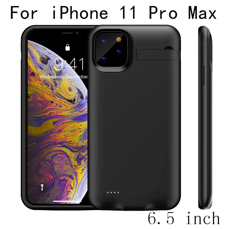 Чехол Silm power для iPhone 11 Pro Аккумулятор max зарядное устройство чехол тонкий ударопрочный внешний аккумулятор зарядная крышка зарядное устройство задняя крышка - Цвет: i11 ProMax-Black