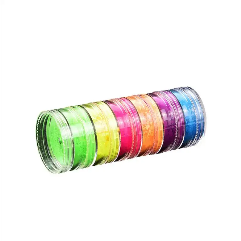 

Hot sale 6pcs/set eyeshadow powder mixed neon nail powder DIY Art matte mineral sequins shimmer sparkling eyeshadow Party T0844