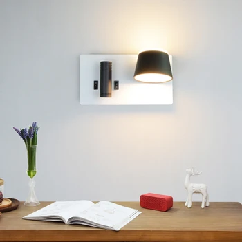 

Modern LED wall light Indoor wall lamps With switch 8W Two light For bedside Living room Stairway Adjustable head led luminaire