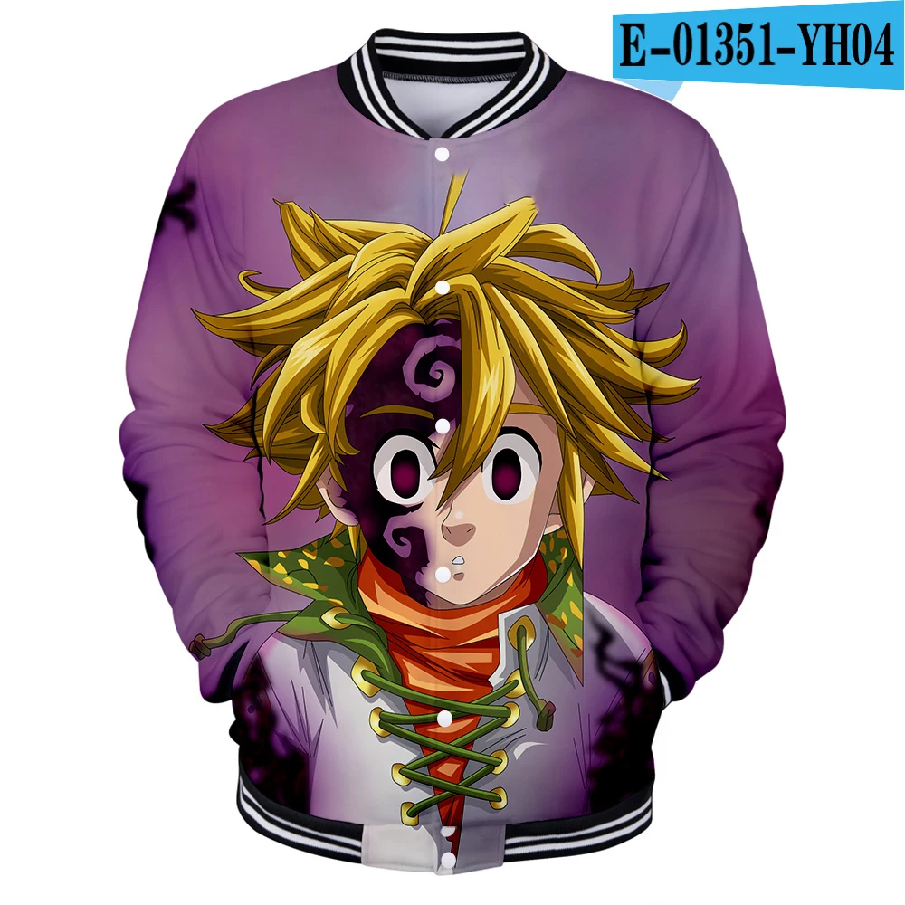 3D Бейсбольная куртка meliodas с 3D принтом; Мужская и женская одежда; повседневные бейсбольные куртки; модная куртка meliodas для мальчиков и девочек; сезон осень-зима - Цвет: 3D