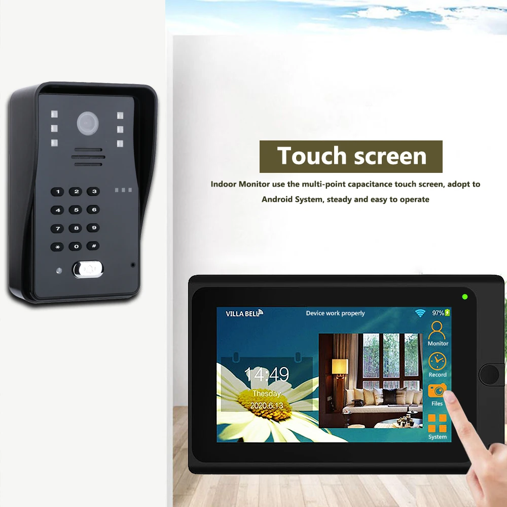 7" Video Door Phone Intercom System+RFID Access Control Camera+Drop Bolt Lock 