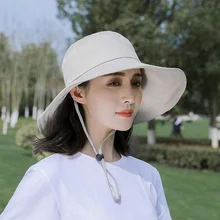 Летние женские Панамы, простые одноцветные кепки с широкими полями и бантом, уличные рыбацкие шляпы, Солнцезащитная Складная Рыбацкая шапка для девочки