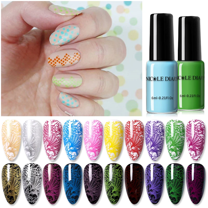Nail Polish Stamping Black White Gold Silver Nail Art Printing DIY for Stamping Plate