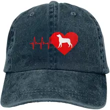 Мужская или женская Регулируемая джинсовая тканевая Кепка-бейсболка I Love My Dog Heartbeat Кепка в стиле хип-хоп