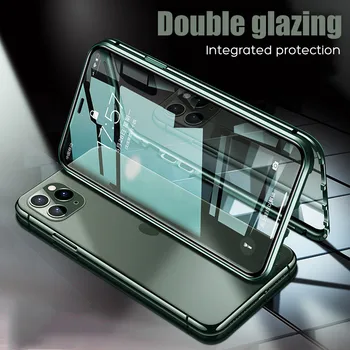 

360 Magnetic Force Back+Front For iPhone 11 Pro Max Case Tempered Glass For iPhone 7 8 6 6s Plus For iPhone X Xs Max XR Case