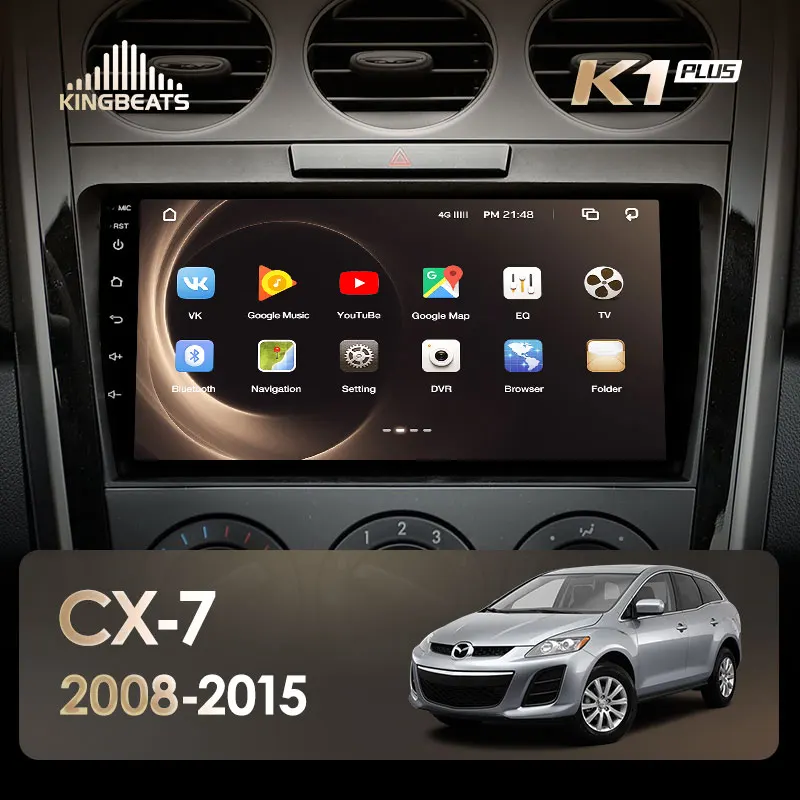 KingBeats штатное головное устройство for Mazda CX7 CX-7 CX 7 ER 2009-2012 GPS Android 8.1 автомагнитола на андроид магнитола для Мазда автомобильная мультимедиа Octa Core 8 core*1.8G DDR4 2G ROM 32G RAM / 4+64G