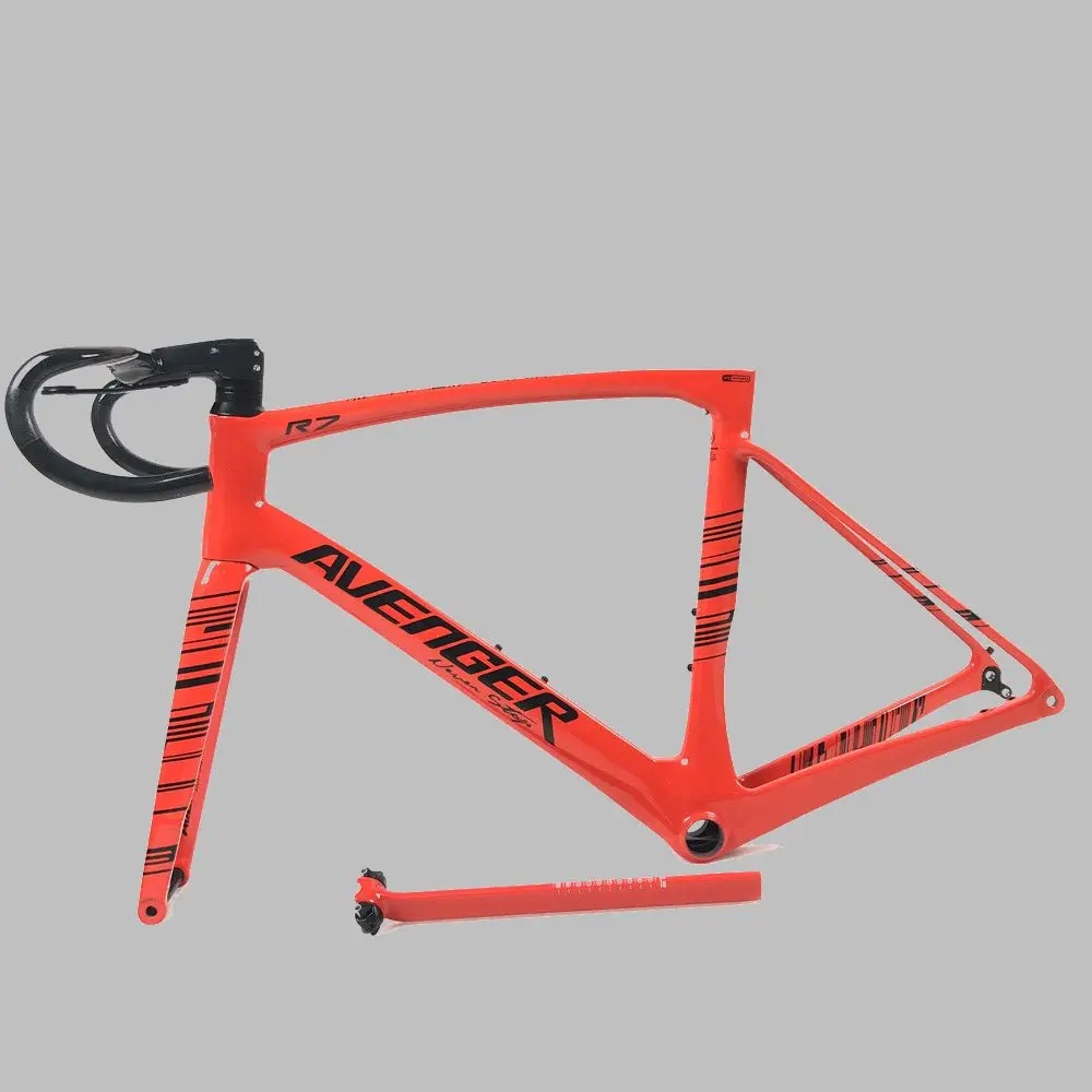 

2019 Full Carbon Bike Frameset Dis Brake Racing Bike Frame R7 Thru Axle With Integrated Handle barcuadro carretera carbono