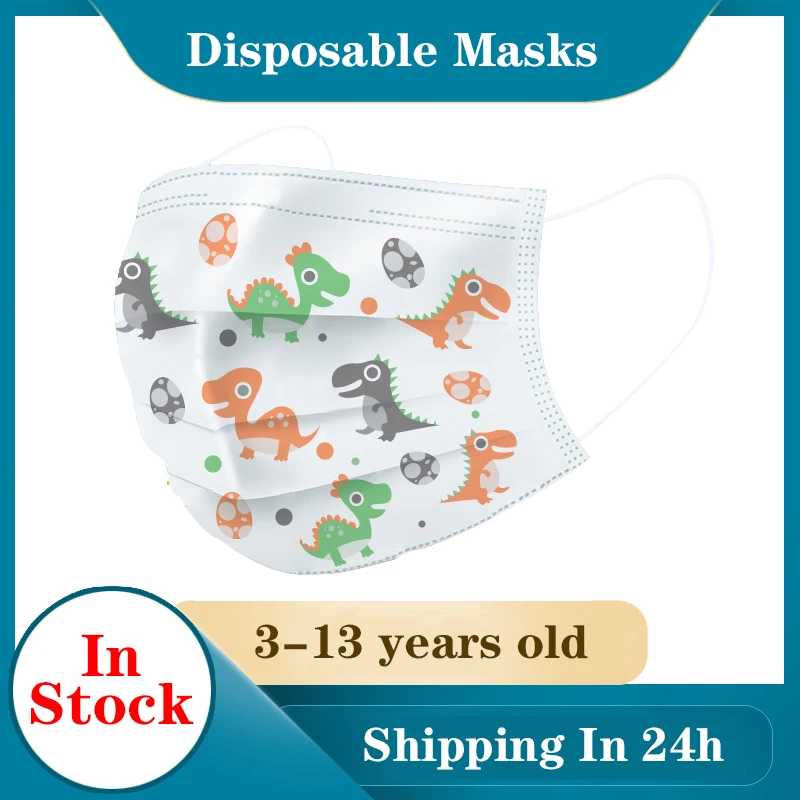 3-13 Years Old Children's 3 Layers Face Mask Kid Cute Non-woven Cotton cover soft breathable Disposable Cartoon | Красота и