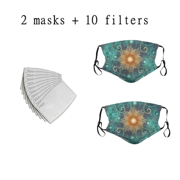 

2pcs Mask 10pcs Filter Nonwoven Meltblown 5 Layer Ply Filter Mask Mouth Face Mask Filter Safe Breathable Protective Masks