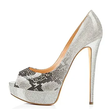 

YECHNE Pink Gray Platform Open Teen Hook Sandals Woman Peep Toe Pumps Plus Size 34 43 Sexy Pole Dance Fetish High Hooks Shoes