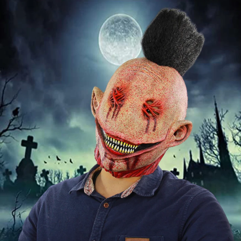 Masque Halloween Effrayant Crâne En Latex - Déguisement Horreur, Cosplay, Fête Déguisée (Taille Unique Adulte)