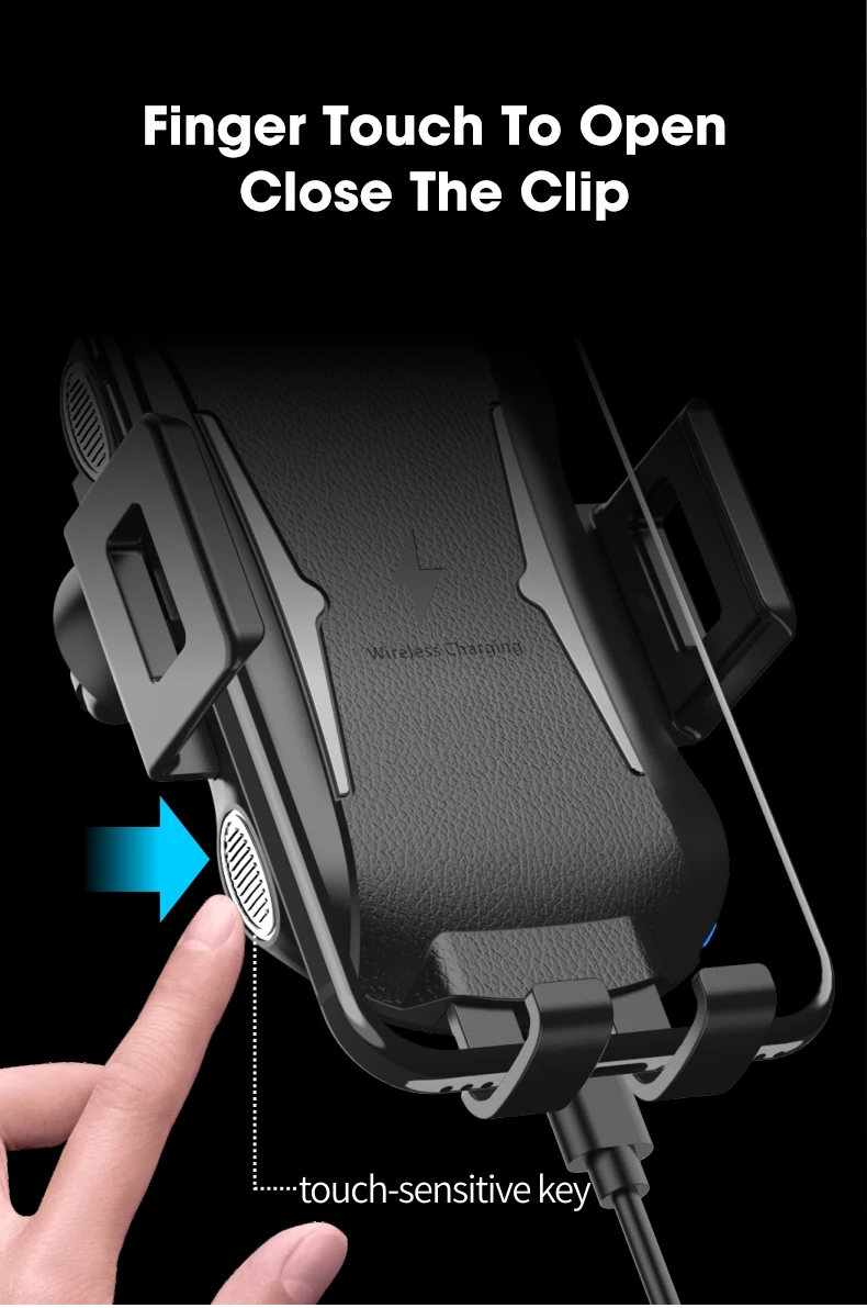 15 Вт QI беспроводные автомобильные зарядные устройства Индукционные usb type C автоматическое зажимное крепление для samsung iphone держатель стенд QC 3,0 зарядка SIKAI