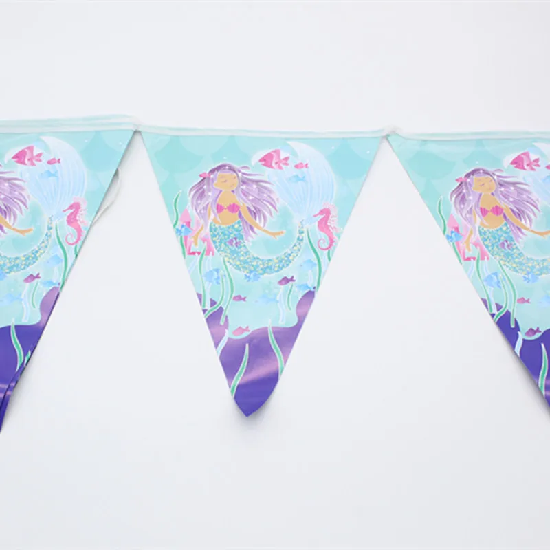Disposable Tableware Mermaid Themed Party Birthday Party Decorations Kids Party Supplies Paper Plates Cake Hats