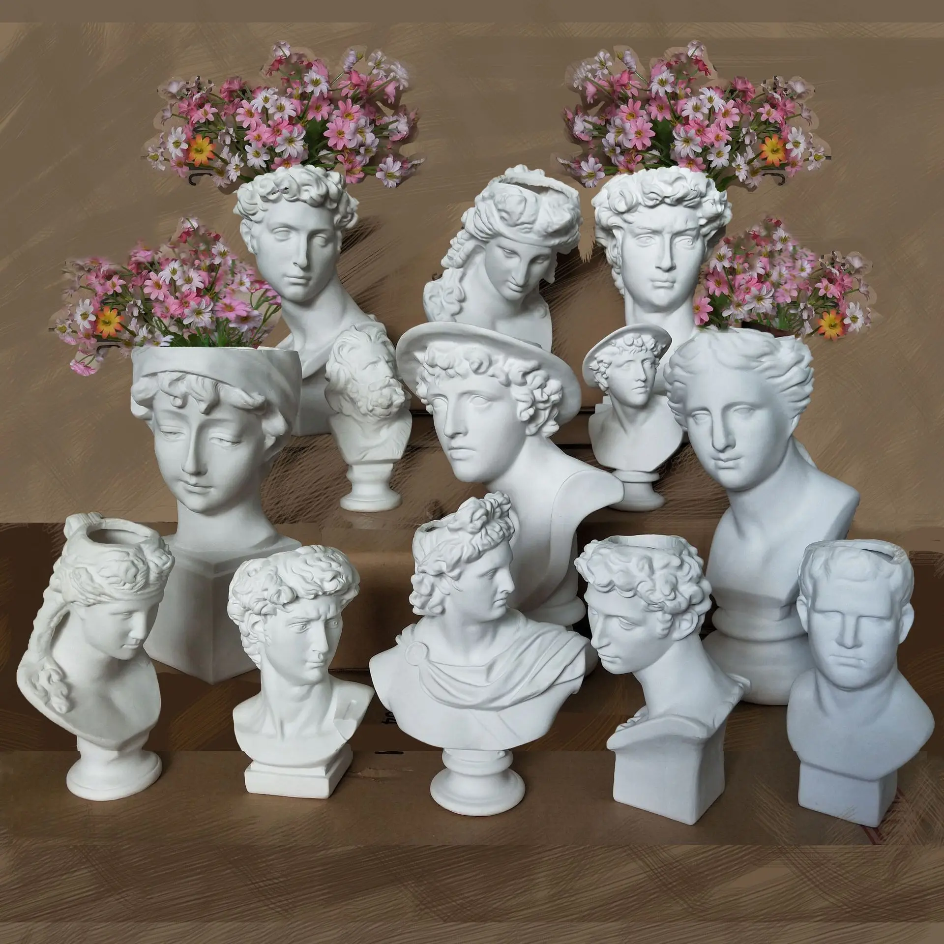 Смола, имитирующая гипсовую головку ваза, статуя фигуры, суккулент завод Цветок Танк товары для рукоделия