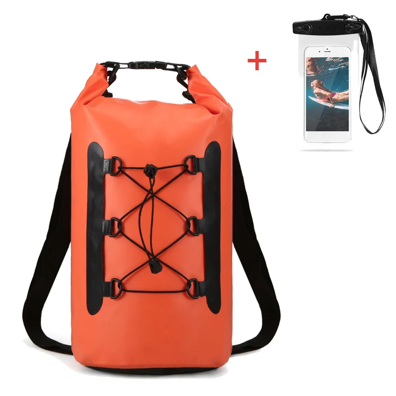 15л водостойкий рюкзак из ПВХ с чехол для телефона Треккинговая сухая сумка для плавания спортивная водонепроницаемая сумка для плавания пляжная сумка для рыбалки на лодках