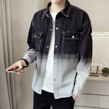 

Men's Wash Denim Jacket Long Sleeve Lapel Leisure Coat Tops Spring And Autumn Fashion Tidal Current Recommend The Price Of