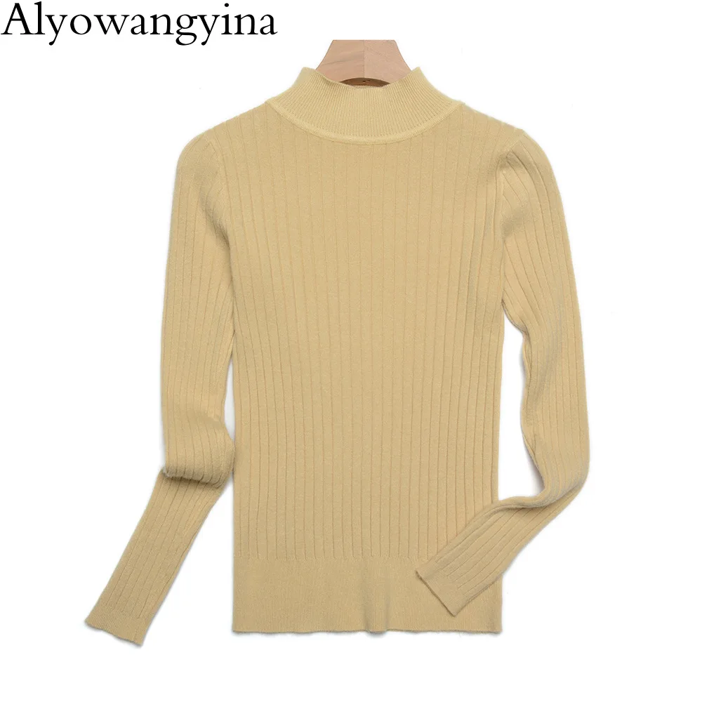 Alyowangyina Alyowangyina, женский свитер, Осень-зима, кашемировый вязаный свитер, пуловер, Россия и Испания, толстый женский джемпер - Цвет: Alyowangyina