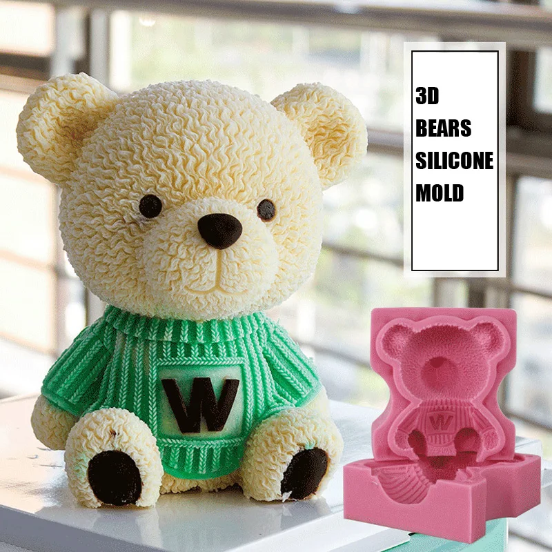 Bear Chocolate Silicone Molds, 3d Teddy Bear Breakable Mold With Hammer For  Smash Bears, Candy Molds,mousse Cake, Dessert Baking, Big Gummy Bear,  Birthday Valentines Day - Temu