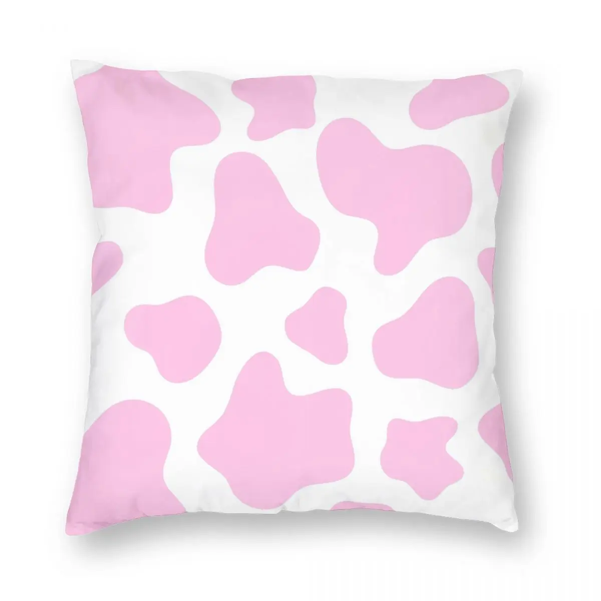 strawberry-cow-print-light-pink-pillowcase-polyester-linen-velvet