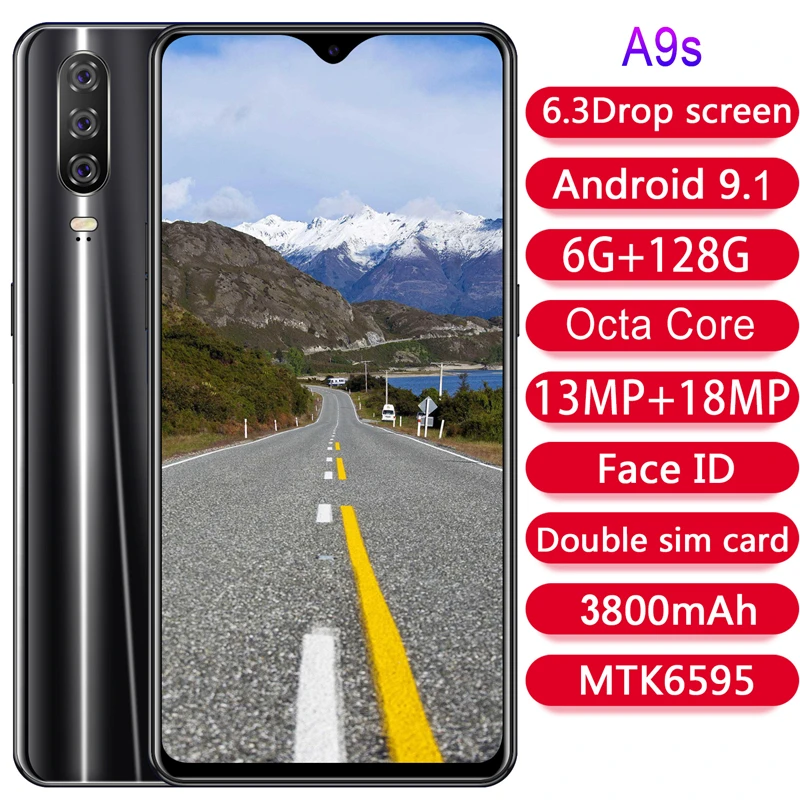 Мобильный телефон A9S MTK6595 3G 6 ГБ + 128 Гб камера 13 МП 18 смартфон 3 дюйма FHD 1080*2320 3800 мАч