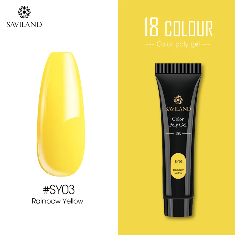 SY03 Saviland 38 цветов полигель для наращивания пальцев полигель лак для ногтей 15 г УФ строительный гель твердый гель лак для ногтей верхнее Базовое покрытие - Цвет: SY03
