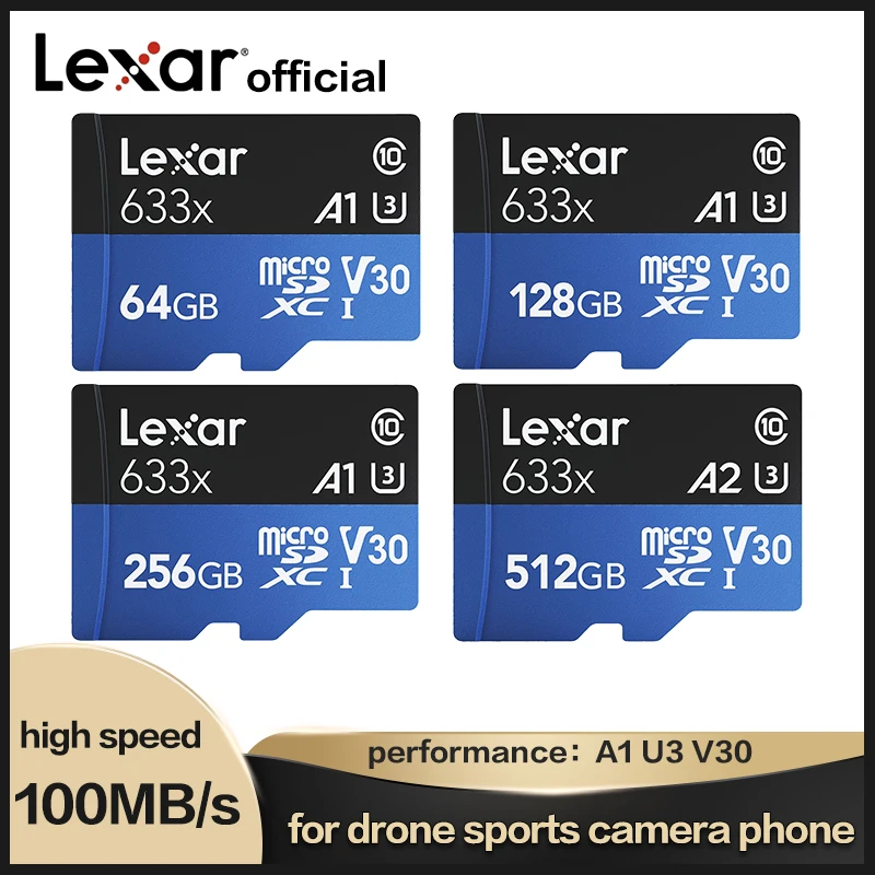 Карта micro sd Lexar 16 ГБ 32 64 Гб 128 256 95 МБ/с. 512 SDXC/SDHC карта флэш-памяти для Gopro/DJI/Nintendo switch |