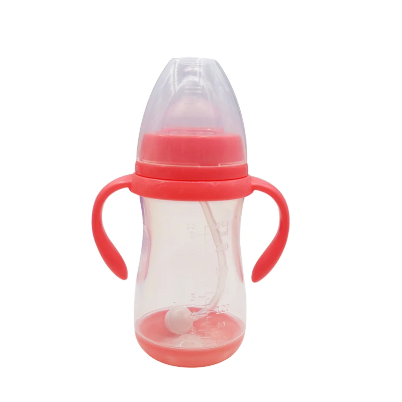 PP Bottle Pink 240 мл детская силиконовая бутылочка для кормления молока Mamadeira Vidro безопасный, не содержит БФА бутылочка для кормления младенцев соком и водой стеклянная бутылочка для кормления - Цвет: PP Bottle Pink
