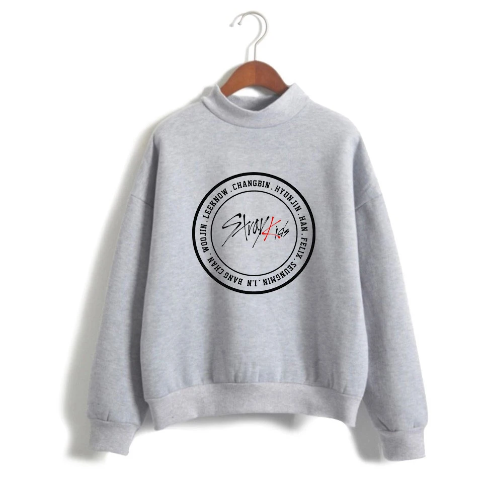 SHEIN stray kids футболка с водолазкой популярные повседневные пуловеры KPOP панк уличная Женская Повседневная Толстовка Harajuku