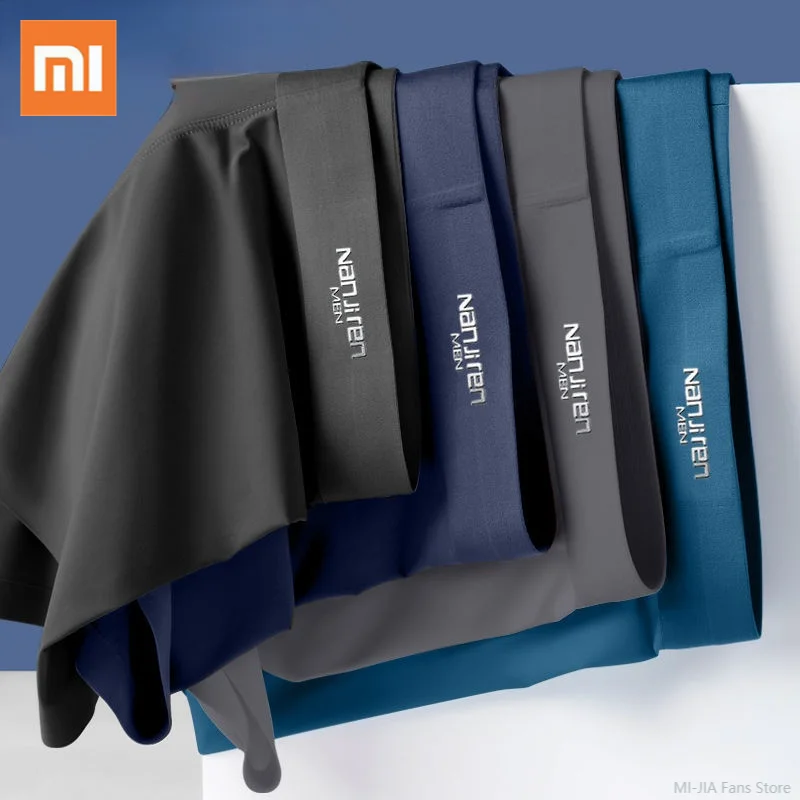Xiaomi Mens Underwear 4pcs Cotton Underpants Male Panties Breathable boxer Shorts U Convex Pouch Men Plus Size M-4XL | Электроника