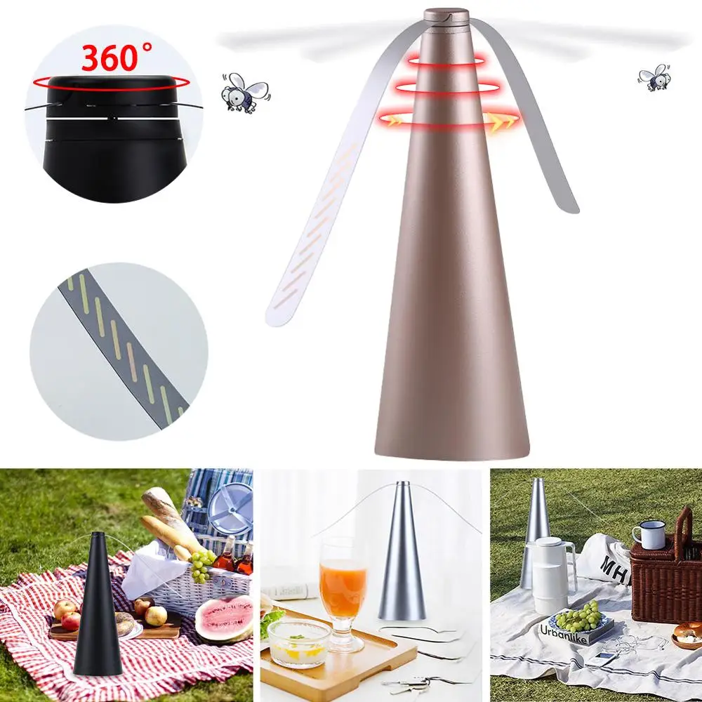 

Automatic Fly Trap Repellent Fan Battery Power Multifunctional Flies Bugs Device Keep Flies Away From Your Food