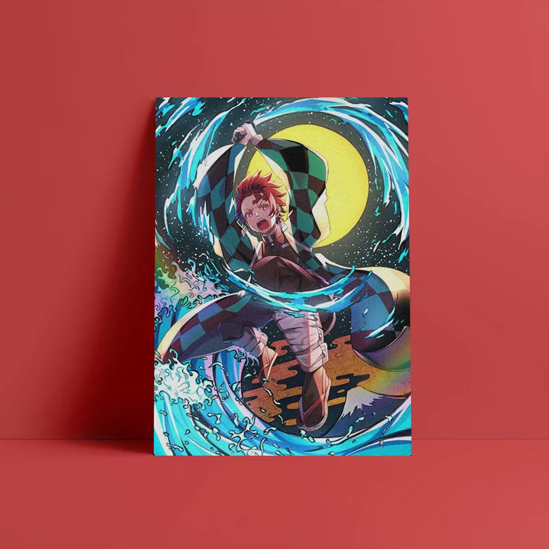 L 1193 Tanjiro Kamado Kimetsu no Yaiba Настенный декор на холсте плакатный принт для гостиной декоративная картина для спальни - Цвет: L 1193