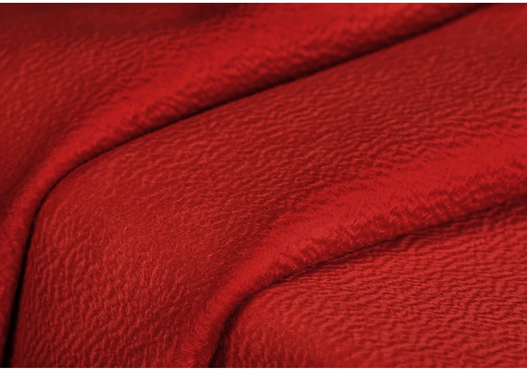Quality 150CM Wide 820G/M Weight Red Double-faced Water Wave Wool Autumn and Winter Overcoat Outwear Fabric DE1142