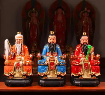 

Copper Statue Sanqing Taoist statue, 16 inch package post, resin, glass fiber reinforced plastic, founder of Taoist family, deco