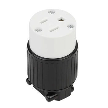 

NEMA 5-15P Grounding Locking Socket, 15A 125V AC, 3 HOLES Receptacle
