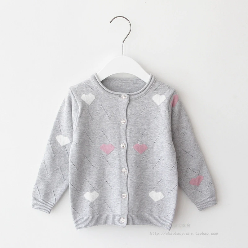 Осенне-зимний вязаный кардиган; свитера для маленьких девочек; Детский свитер; свитер для маленьких девочек; Пальто-кардиган; одежда для малышей; LZ538 - Цвет: gary