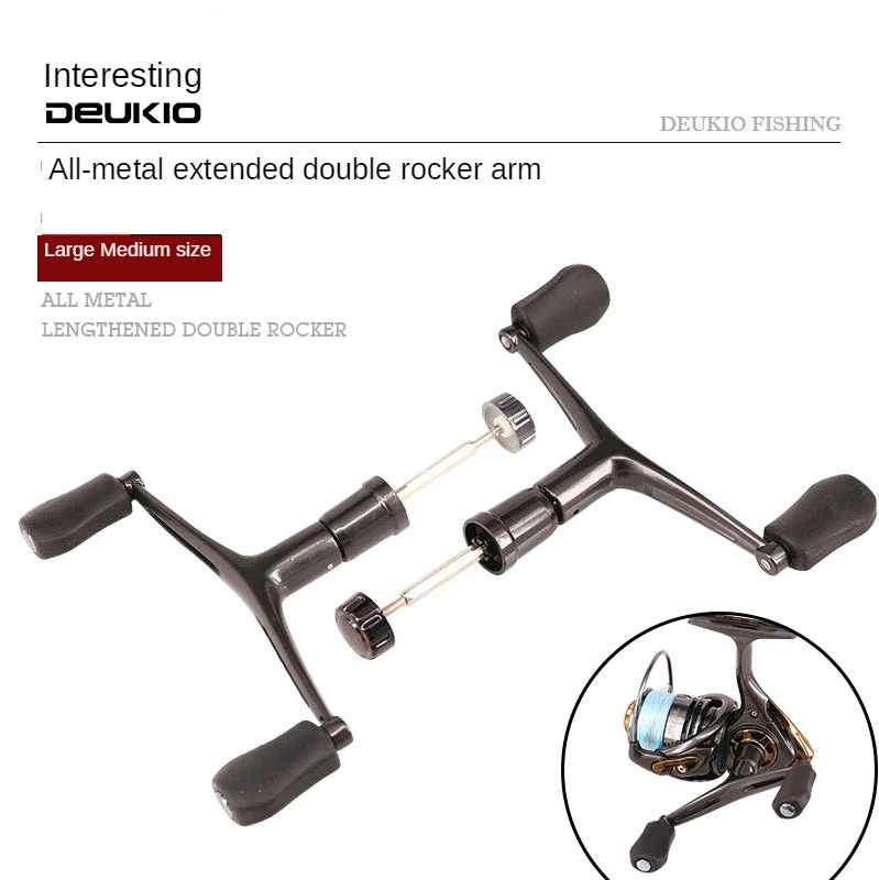 

Fishing Reel Accessories DoubleGrip Metal Extended Rocker Arm Nut Large and Medium Gray Modified Product Baitcasting Reel Handle