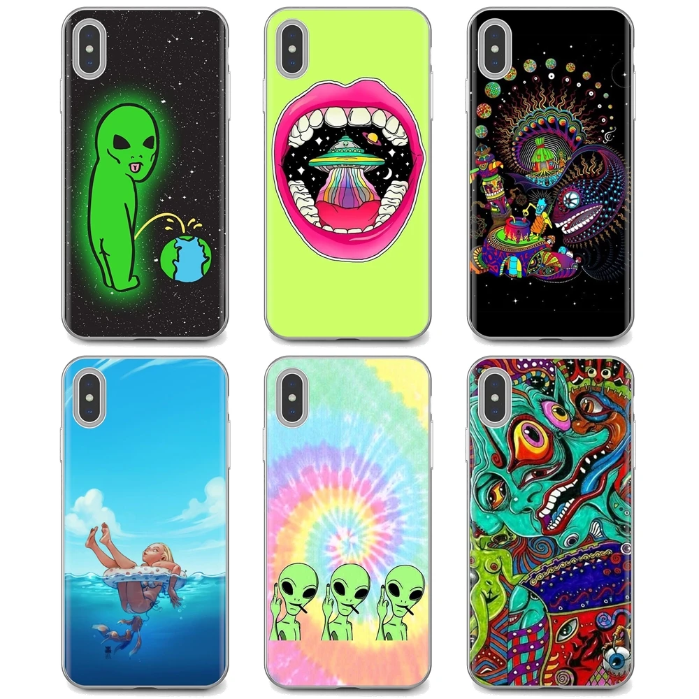 Мягкий чехол Trippy Tie Dye Peace Alien для Huawei P8 P9 P10 P20 P30 P Smart 2019 Honor Mate 9 10 20 8X 7A 7C Pro Lite|Бамперы|