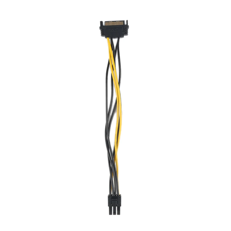 Upgrade Your Graphics: SATA to 6 Pin Power Supply Adapter Cable for PCI-E Card, Enhance GPU Performance with 15Pin to 6Pin Graphics Card Power Cord Description Image.This Product Can Be Found With The Tag Names Computer Cables Connecting, Computer Peripherals, PC Hardware Cables Adapters, Power supply