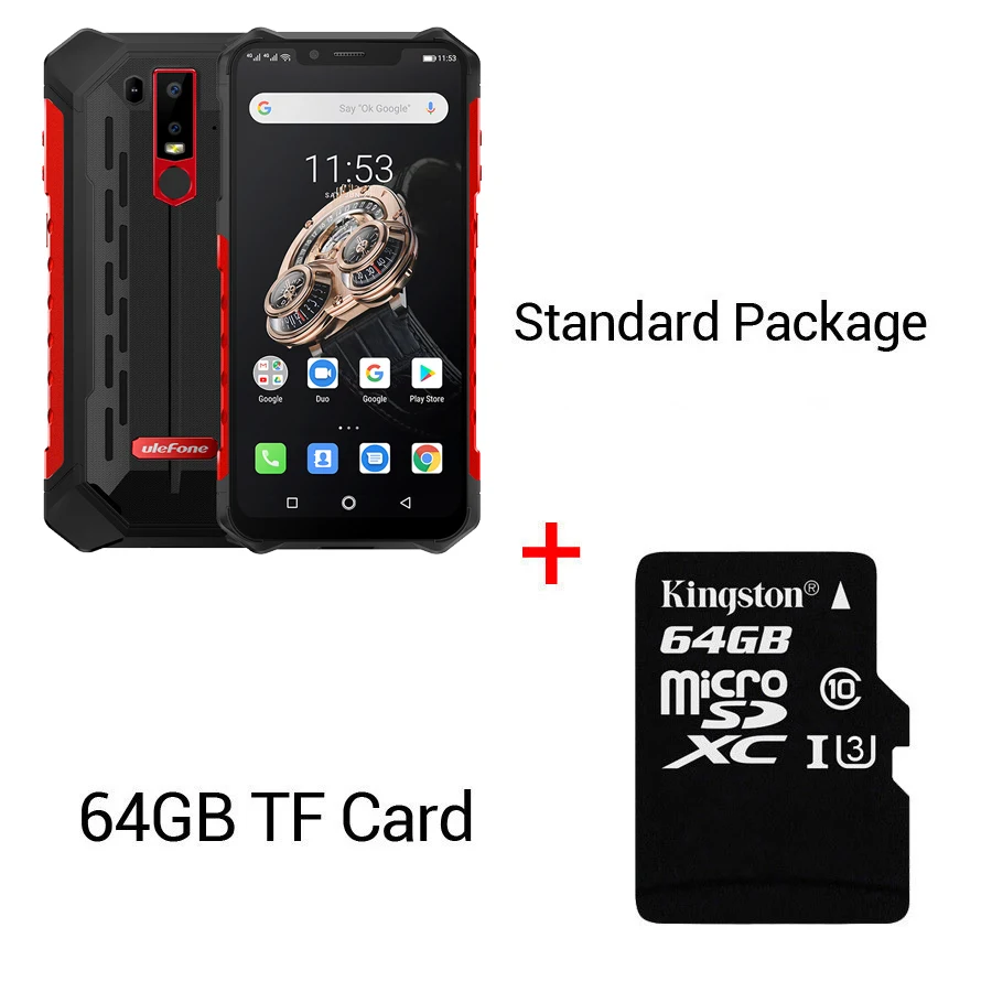 Red N 64GB Card Ulefone Armor 6S 6," Helio P70 Android 9,0 6 ГБ 128 ГБ смартфон беспроводной зарядки 16 МП Восьмиядерный NFC OTG прочный мобильный телефон - Цвет: Red N 64GB Card