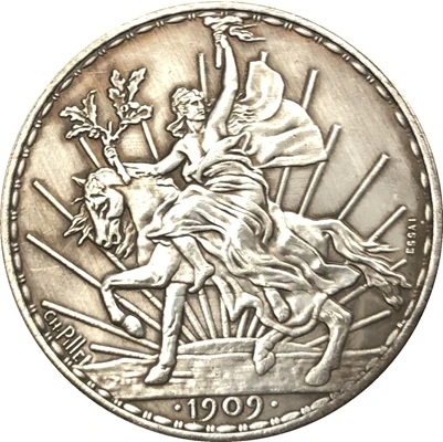 1909 Mexico 1 Pesos coins COPY 39mm